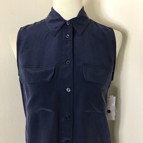 Equipment 100% silk sleeveless slim signature top - Picture 4 of 8